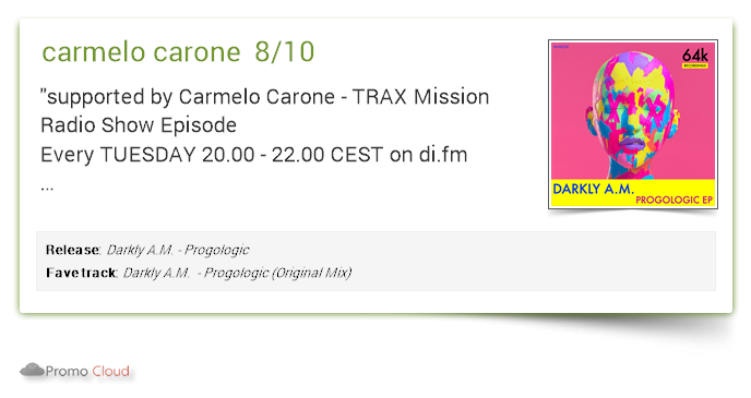 carmelo carone supports: Darkly A.M. - Progologic 8/10 #newrelease pcl.la/8LA2CR