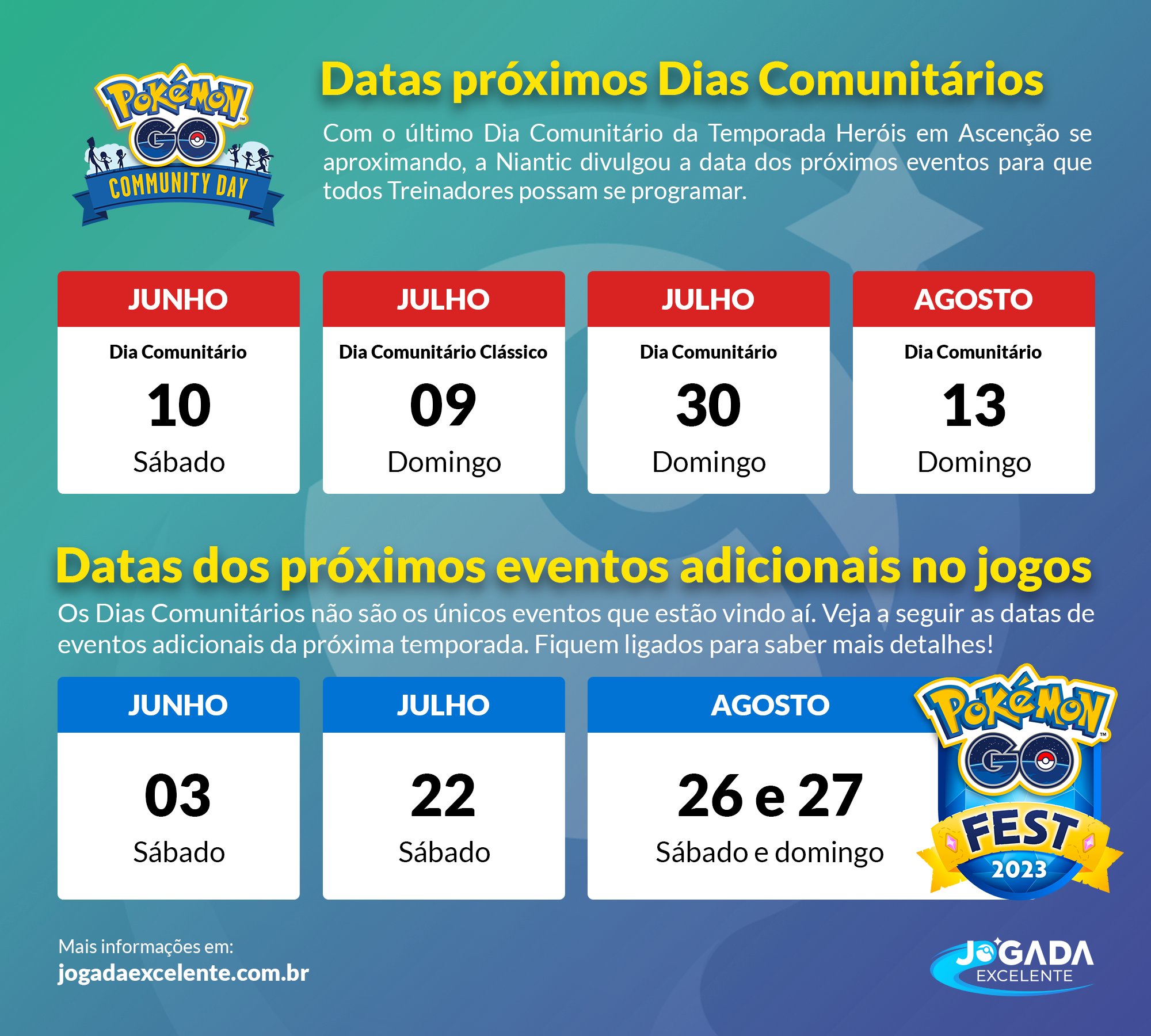 Pokémon GO - Eventos do Mês de Agosto de 2023