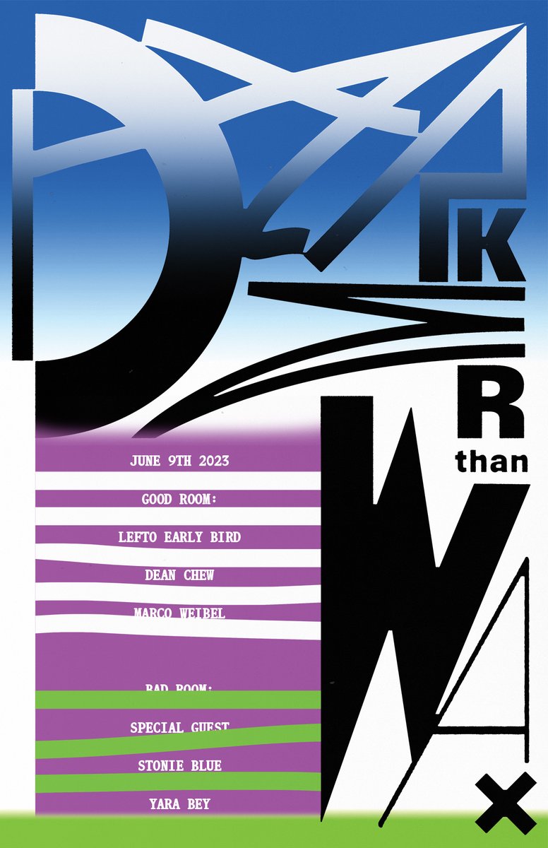 .<a href="/darkerthanwax/">Darker Than Wax</a> returns to Good Room on June 9 with genre-bending DJ, <a href="/LeFtO/">Lefto Early Bird</a>. The Belgium selector will be joined by Dean Chew &amp; <a href="/marcoweibel/">Marco Weibel</a> in the main room. Plus, Stonie Blue &amp; Yara Bey play in the Bad Room alongside a special guest headliner.  

Tix - ra.co/events/1708710