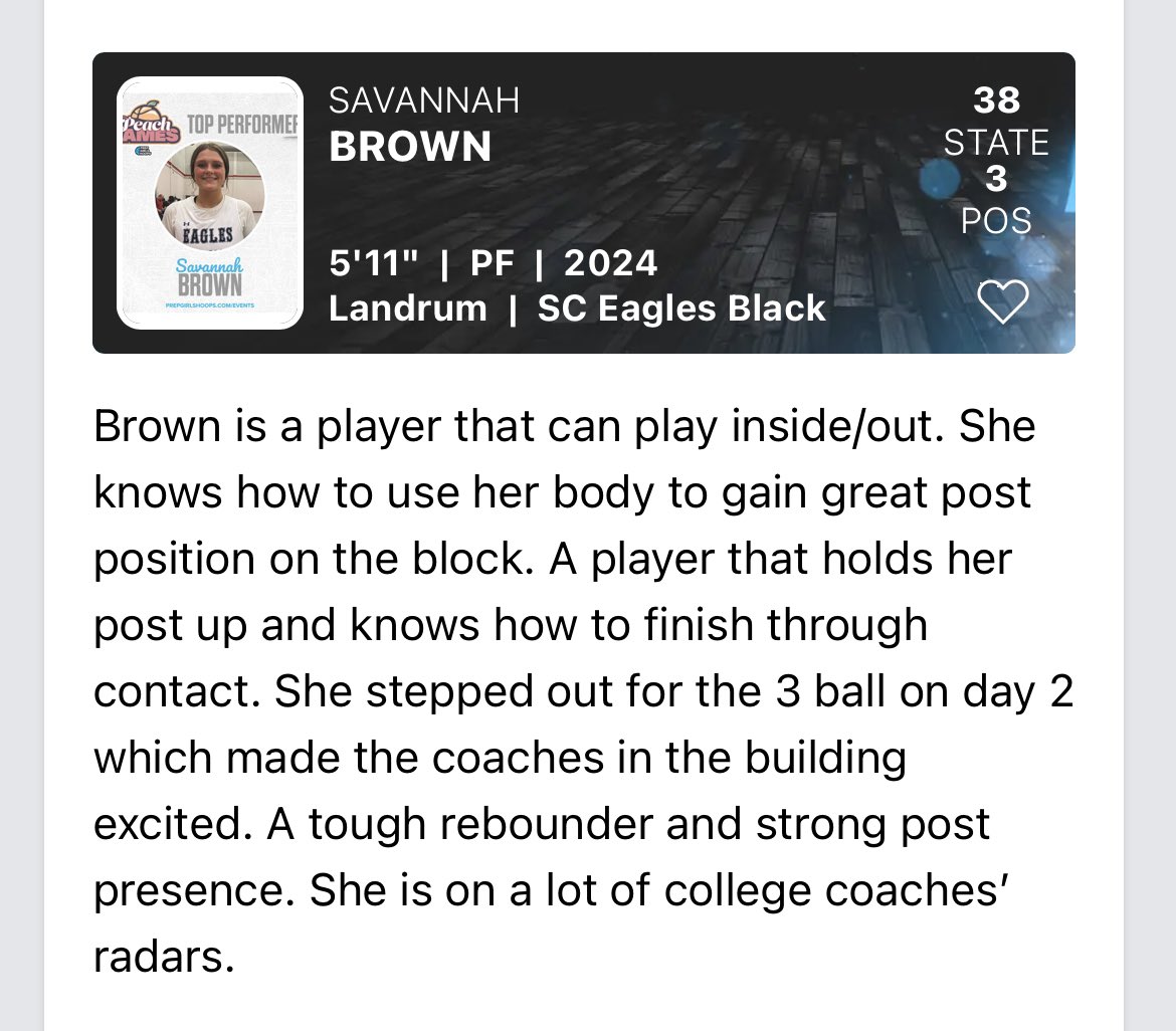 Whoever is keeping score, when this young lady walks in the gym just go ahead and right down double/double!  Yeah, she’s LIKE THAT!! <a href="/Savannah23Brown/">Savannah Brown</a> <a href="/Makingwavesinwb/">Making Waves in Women's Basketball</a> <a href="/MMBR_CoachGBell/">Major Movez Basketball Review #MMBR</a> <a href="/PGH_SCarolina/">Prep Girls Hoops South Carolina</a>  @CarolinaGHoops