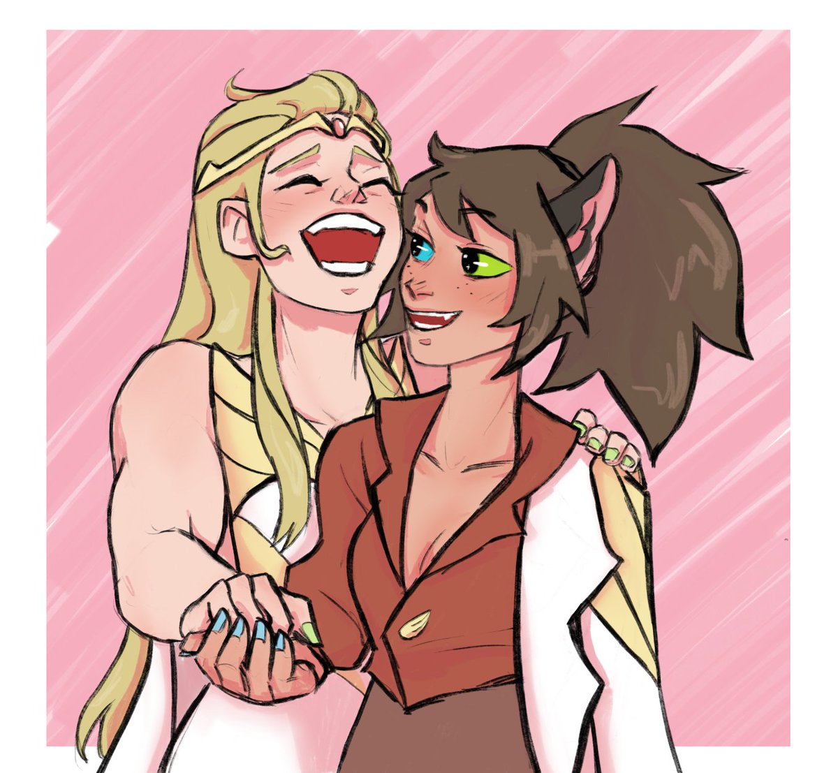 vlorb_'s tweet photo. happy #catradora anniversary!! 💙💚 https://t.co/PP7I3aLhh8