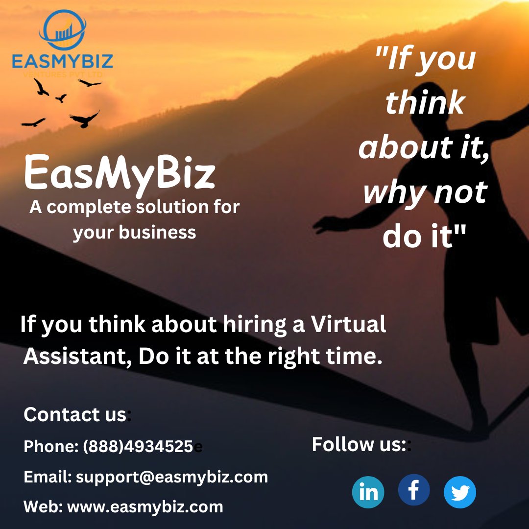 EasMyBiz's tweet photo. Why wait for it, when you have now. #Easmybiz #Virtual assistant #Online Virtual assistant #bookkeeping #Web development #App development #DigitalMarketing #Virtual assistant company #growth #organic #software development #realestate #admin assistant #office executives https://t.co/lm3oWAoyXX