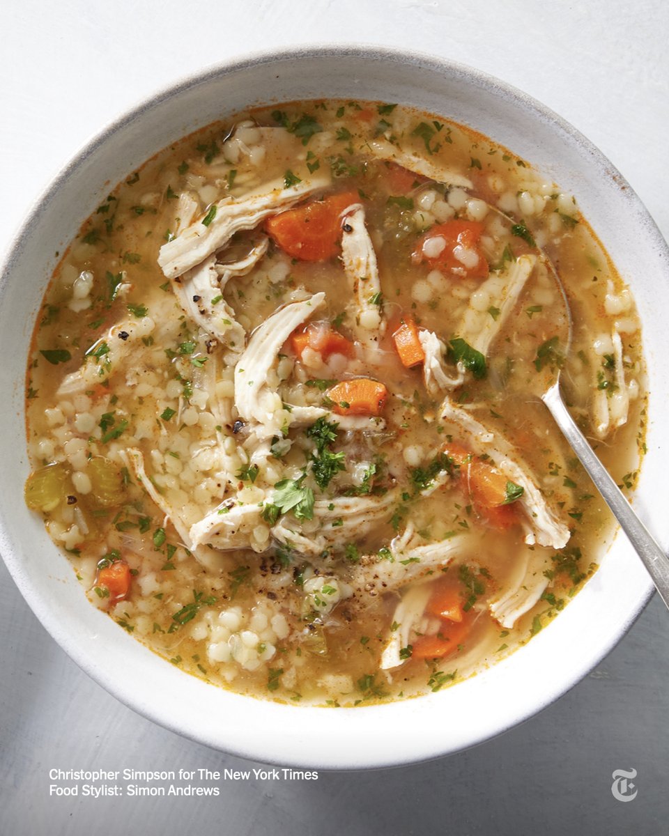 nytimes's tweet photo. "The richness of the broth is out of this world," reads one comment on this Brodo di Pollo con Pastina recipe. 
 https://t.co/3RG52gLk6b https://t.co/r9HUiwJd6G