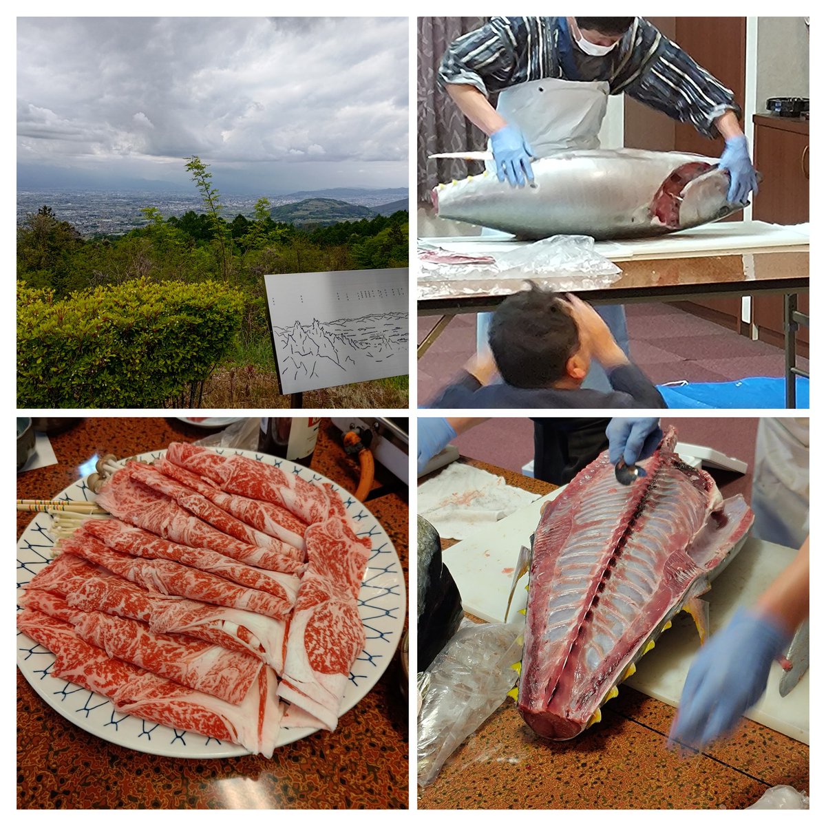 abe2him's tweet image. 昨日はお取引先のコンペでした！
降水確率80%を雨なしでラウンド！19Hはマグロの解体ショーやら和牛やら良い一日でした☆