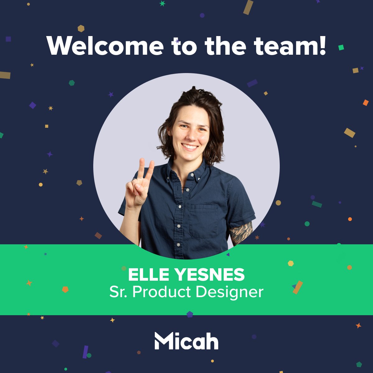 micah_group's tweet photo. A big welcome to our newest team member, Elle Yesnes, who joined us today as Sr. Product Designer! 🙌 https://t.co/dzmMHXQse7
