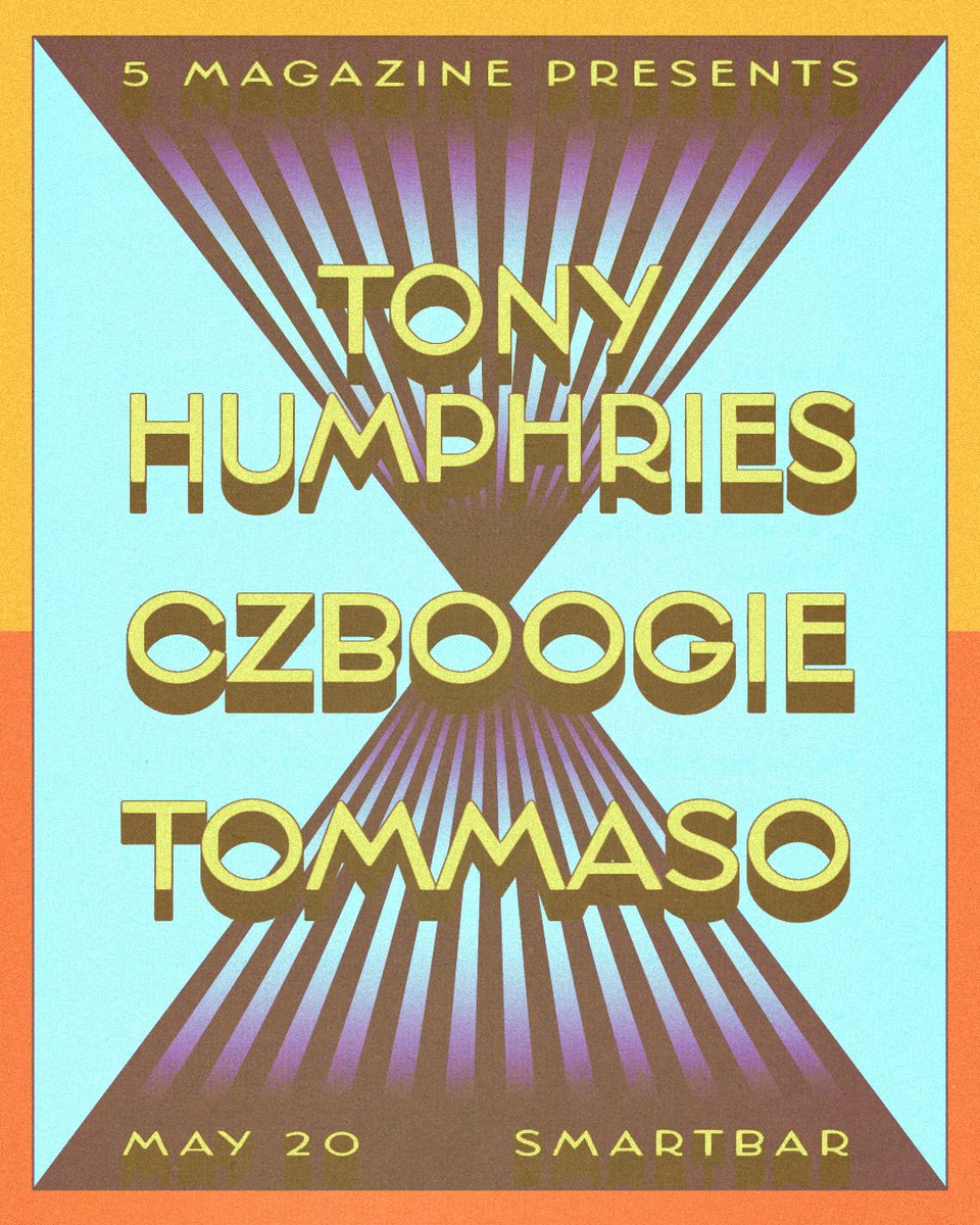 🔊new york legend <a href="/TonyHumphries/">Tony Humphries</a> will be serving up his signature brand of house for <a href="/5Magazine/">5 Mag Dot Net</a> this saturday alongside <a href="/czboogie/">Czarina Mirani</a> and tommaso!

::tix→:: bit.ly/tony_0520