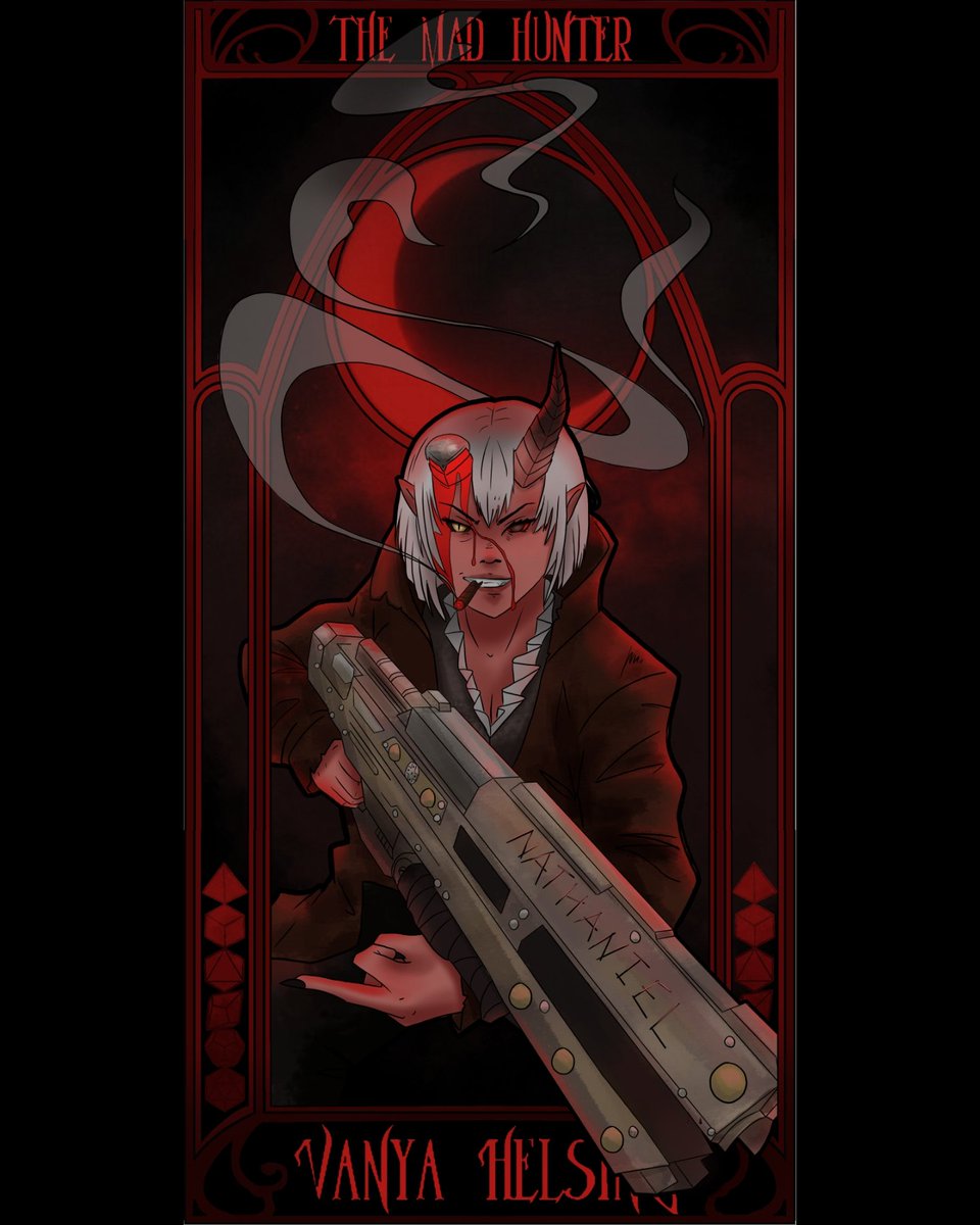 AUnhinged's tweet photo. @MegglesArt My artificer/blood hunter in our Strahd campaign! https://t.co/kJPrByUkUy