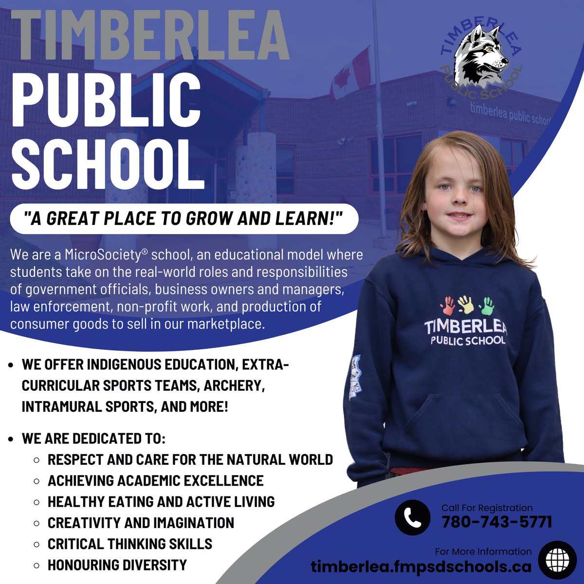 Looking for a school that encourages academic excellence, healthy living, creativity, critical thinking, and pride in diversity? 

Look no further than <a href="/TimberleaSchool/">TimberleaSchool</a>!

For more info: timberlea.fmpsdschools.ca
Register now: bit.ly/3B6Pj6F

<a href="/annaleeskinner/">Annalee Nutter</a>
#FMPSD #YMM