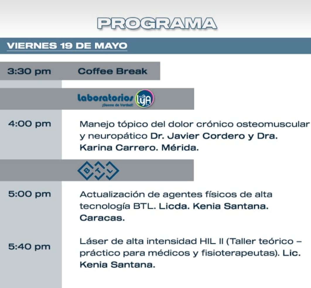 colegioftmerida's tweet photo. #15May #ColegioDeFisioterapeutas
II Encuentro Andino de Fisioterapeutas, 19 y 20 de mayo en el Colegio de Médicos de #Mérida https://t.co/jhZW70SrHr