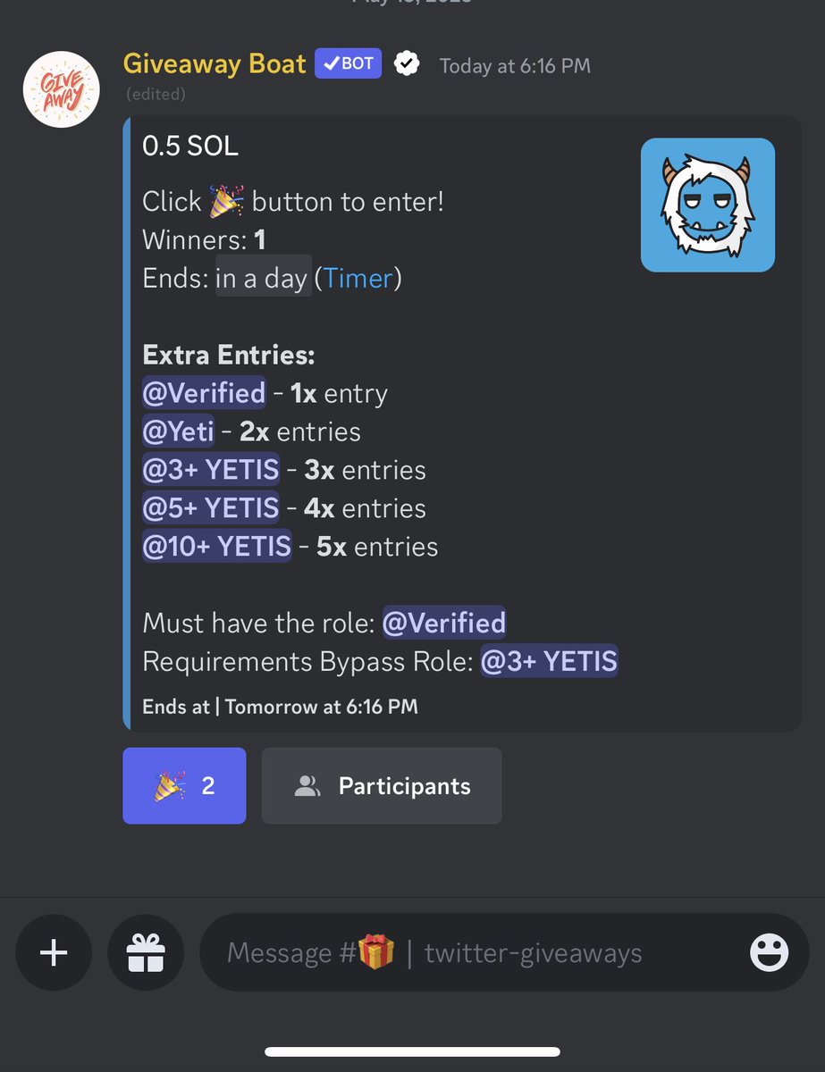 🎁 GIVEAWAY 🎁

1x winner / 0.5 $SOL 

1️⃣ LIKE + RT
2️⃣ Join the discord and react to this giveaway👇
discord.com/invite/E7rkM9U… 

We do around 2 $SOL in giveaways a day, SO STICK AROUND! ❄️