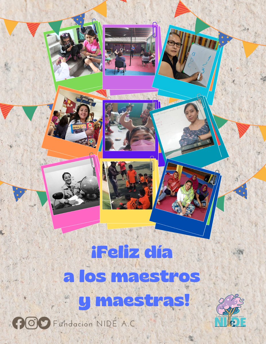 NideFundacion's tweet photo. "La tarea del educador moderno no es cortar selvas, sino regar desiertos"
-C.S. Lewis
NIDE festeja, agradece, y se enorgullece de sus maestros y maestras que se encuentran dentro de sus instalaciones ofreciendo sus clases.Los abrazamos y agradecemos con el corazón. #FundaciónNIDE https://t.co/xRjnOIjdYk