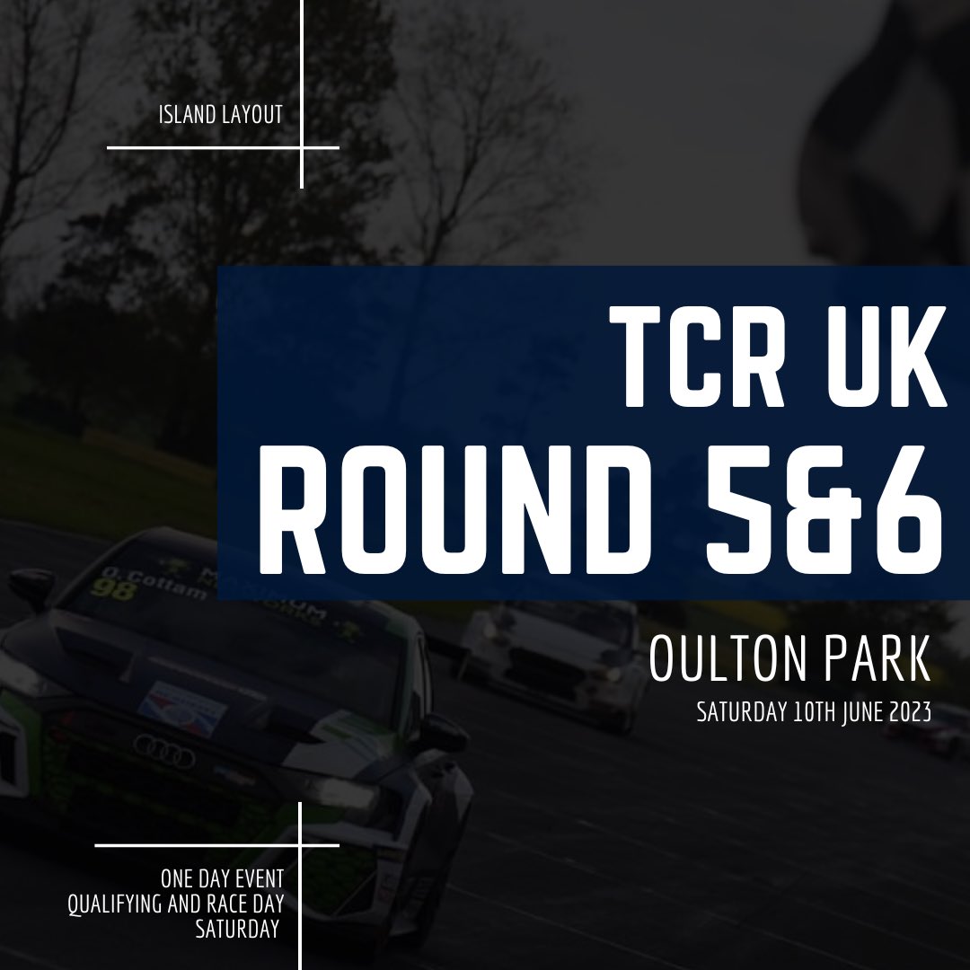 Oliver_cottam's tweet photo. TCR Round 5&amp;6 🔜 

Join us at Oulton Park for a one day spectacle for round 5&amp;6 on Saturday 10th June! 🏎️

Tickets here ➡️ https://t.co/pYmyXOFLQN

@TCRUK_series #tcr #tcruk #motorsport #oultonpark https://t.co/XlLlCsVJmn