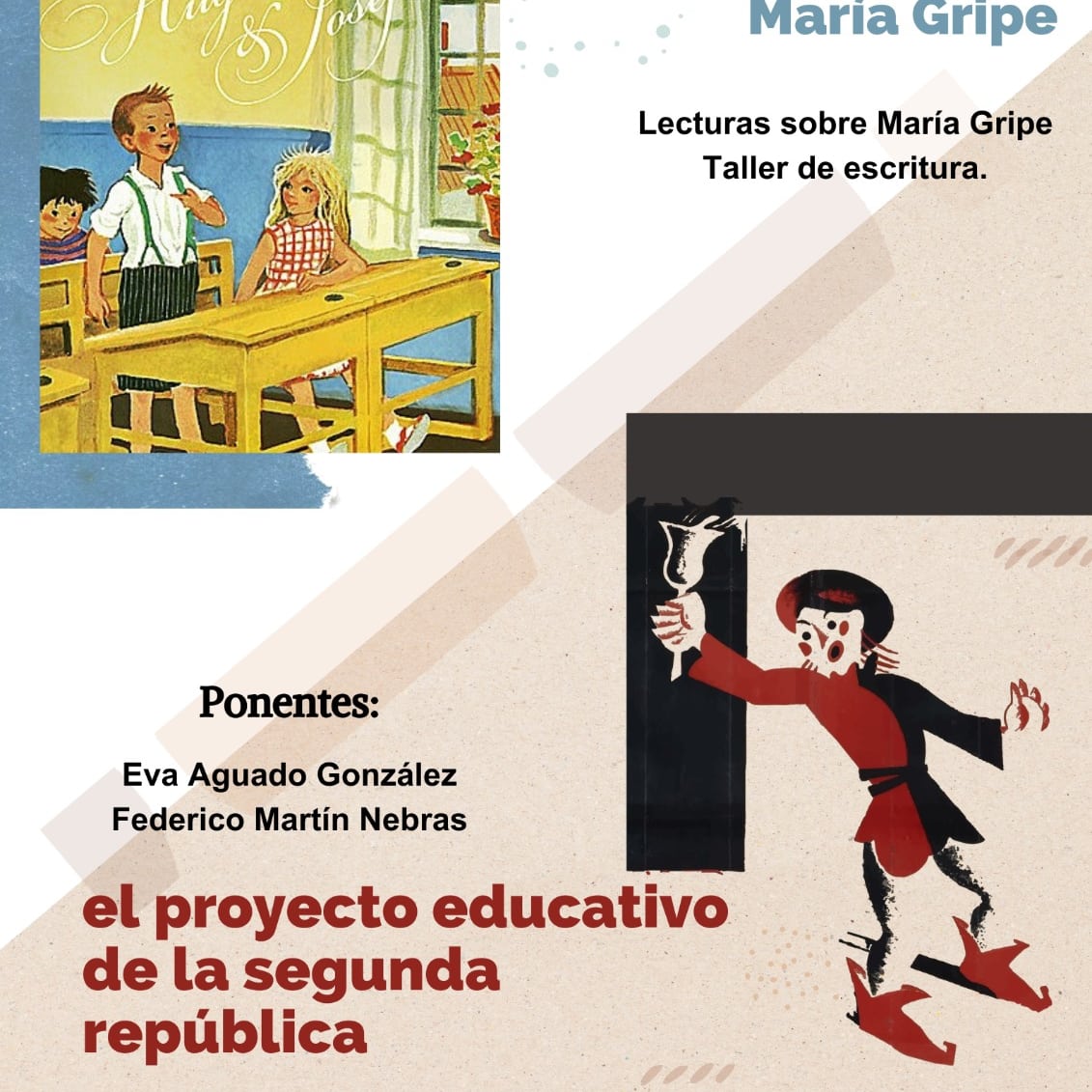 Quieres escuchar el. Proyecto educativo de la segunda República? Ven este sábado al seminario de Ana Pelegrín a las 10h.en centro sociocultural Mariano Muñoz. ¡Os esperamos!