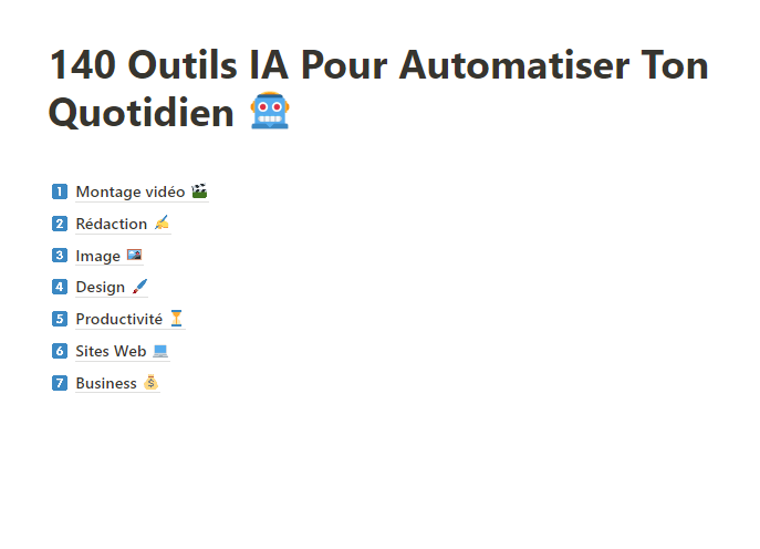 ChatGPT est mort. ☠️

J'ai condensé pour toi 140 outils IA qui vont te faciliter grandement la vie.

Tu les auras TOUS au meme endroit.

RT &amp; Commente "Notion" et je t'envoie le lien directe en MP. 👇