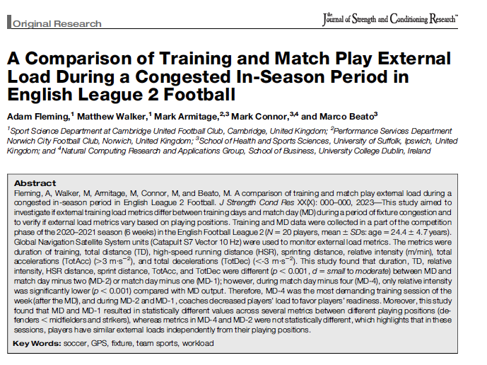 Dr Marco Beato (@marcobeato1) on Twitter photo My congratulations #Adam #Flemming! This is the paper related to Adam's MSc dissertation! Published in the <a href="/JSCRonline/">Journal of Strength and Conditioning Research</a>
Huge thanks to #matthewwalker, <a href="/MarkArmitage85/">Mark Armitage</a>, <a href="/drmarkconnor/">Mark Connor</a> for your efforts and contributions! โฝ๏ธ
link: researchgate.net/publication/36โฆ My congratulations #Adam #Flemming! This is the paper related to Adam's MSc dissertation! Published in the <a href="/JSCRonline/">Journal of Strength and Conditioning Research</a>
Huge thanks to #matthewwalker, <a href="/MarkArmitage85/">Mark Armitage</a>, <a href="/drmarkconnor/">Mark Connor</a> for your efforts and contributions! โฝ๏ธ
link: researchgate.net/publication/36โฆ