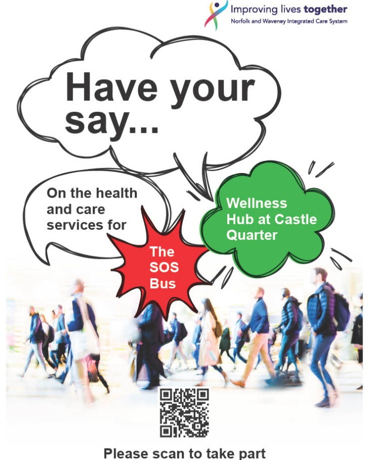 We really need your help with a short survey to help us shape the future of the SOS Bus.  The SOS Bus has been running for over 21 years giving help in Norwich's clubland.  PLEASE COMPLETE THIS SHORT SURVEY.  SCAN THE QR CODE OR USE THIS LINK
smartsurvey.co.uk/s/SOS_CQ/

THANK YOU X