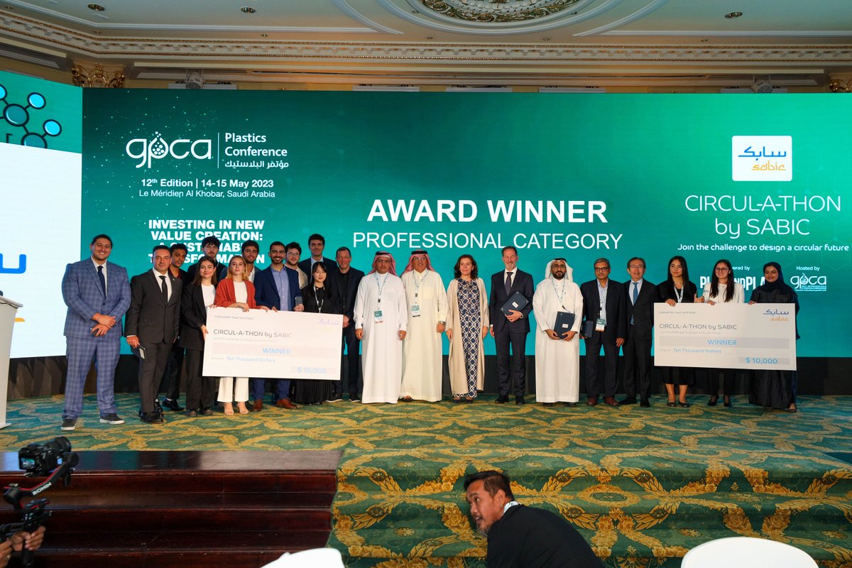 SABIC's tweet photo. We participated in the 12th #GPCAPlastics Conference on May 14-15 in Al-Khobar, where we took part in a panel discussion, highlighted our TRUCIRCLE™ portfolio of circular solutions and recognized the winners of our global CIRCUL-A-THON competition.

#SABIC https://t.co/763IFXcYFS