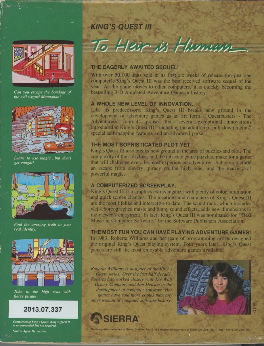 MAL_catalog's tweet photo. King’s Quest III: To Heir is Human

Developer: Sierra On-Line
Year: 1987
https://t.co/pOthrgnu4e https://t.co/ndXHD18JUp