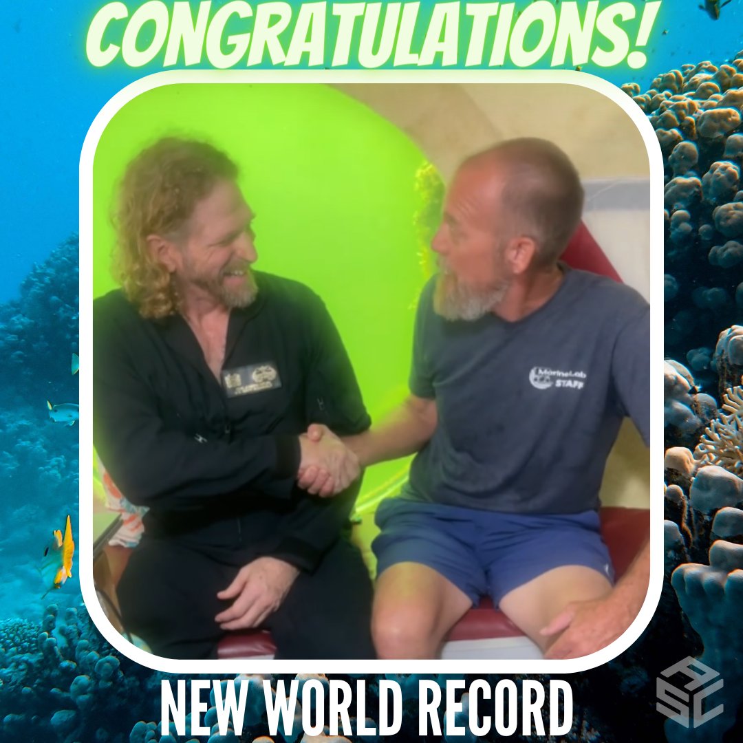 AtlantisSeaCol's tweet photo. Joe Dituri has set a new record for time spent living in a fixed underwater habitat ay Jules Undersea Lodge.
#1atmosphere #worldrecord #record #underweaterhabitat #florida #keylargo #projectneptune #100days https://t.co/UEyiVMpbDs