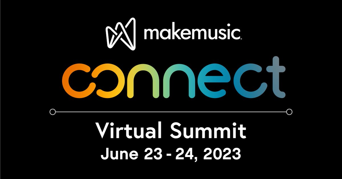 Registration for the third annual #MakeMusicConnect virtual summit is NOW OPEN! Join us on June 23-24 to network, learn, connect, and discuss a variety of topics relating to music education and technology. Learn more and register now: bit.ly/3O4TffZ