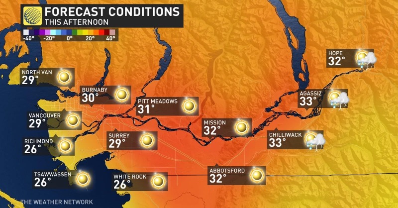 weathernetwork's tweet photo. Extreme heat, thunderstorms, flooding, and wildfires will continue to impact the province as we head into the last half of May. #BCwx #BCStorm #BCHeat