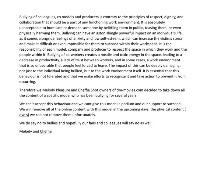 We do not accept bullying and we have noticed that one of the models with whom we have worked very close<a href="/tag/stopbullying"class="tags"><span>#stopbullying</span></a>