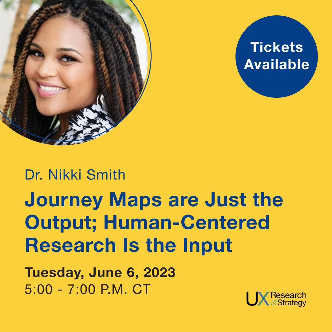 We are excited to announce our free event for June! Dr. Nikki Smith will be joining us to share how to aligning teams and projects through journey maps and UX research.

Check out our event page: ecs.page.link/DChNM

#ux #uxrs #userexperience #uxdesign #journeymap #uxresearch
