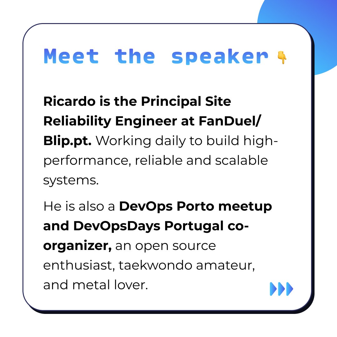 xgeeksio's tweet photo. #2 Viseu Tech Talks is right around the corner!β‘οΈ
Learn about the first talk of the evening with @mccricardo π π
See you tomorrow at 18:30 in Viseu for some talksΒ & networking.
Register here: https://t.co/tFwRoBk80x
#xgeeks #KIgroup #viseutechtalks @DevOpsPorto https://t.co/G203bvv4cv