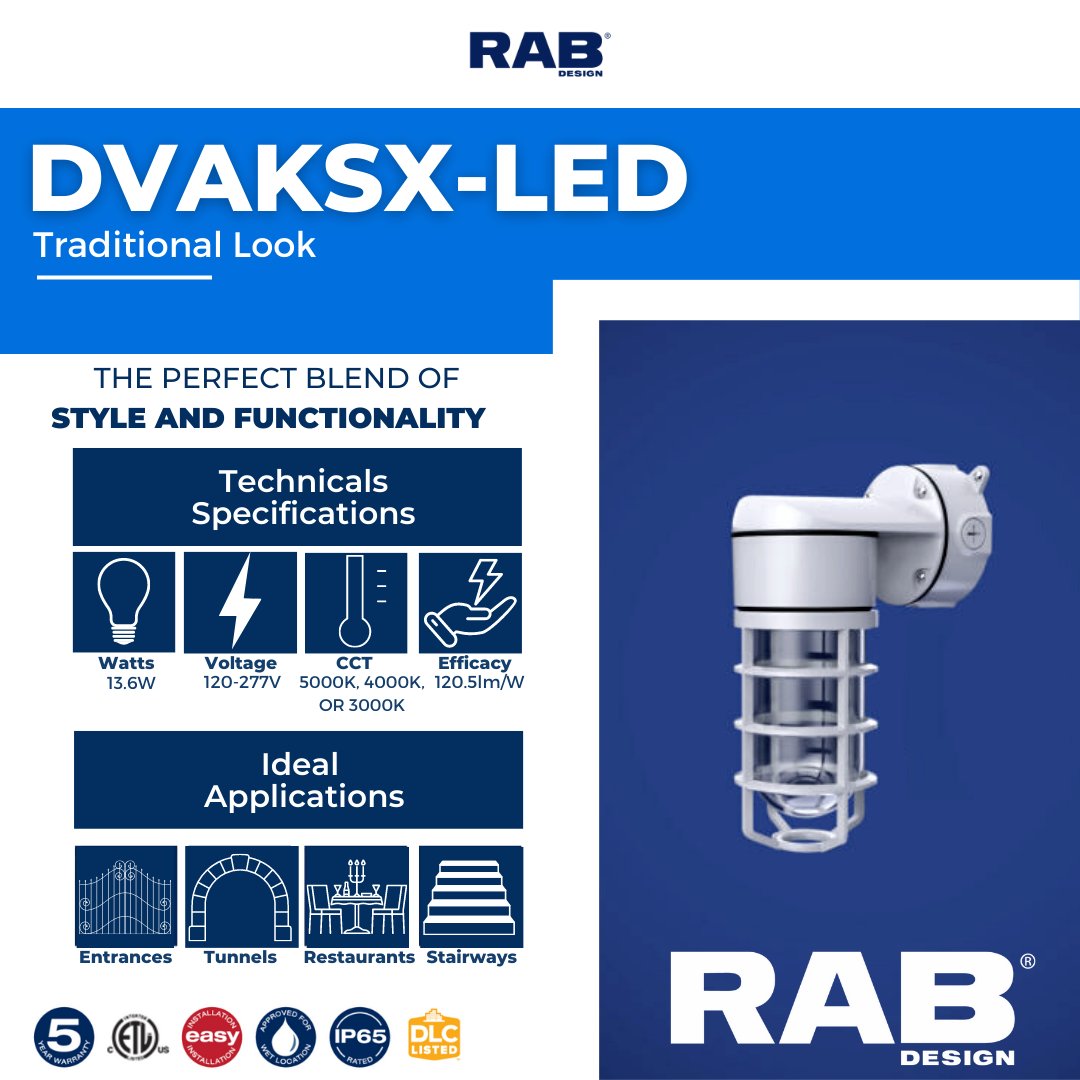 rabdesign's tweet image. Discover DVAKSX-LED: the perfect fusion of traditional and modern tech. Customizable, easy to install, and ideal for diverse spaces. Experience style and functionality today with 10-minute retrofit installation.
hubs.ly/Q01PWQ7Y0
 #RABDesign #lighting #LED