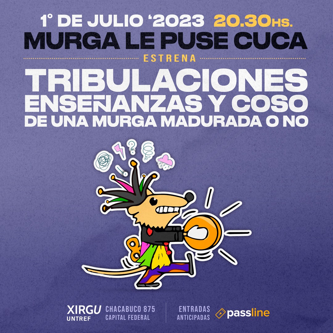 lepusecucamurga's tweet photo. 📷📷 ¡LA CUCA ESTRENA ESPECTÁCULO! 📷📷
"Tribulaciones, enseñanzas y coso de una murga madurada o no" es el sexto espectáculo de Murga Le Puse Cuca. https://t.co/T1DXBmPp3m