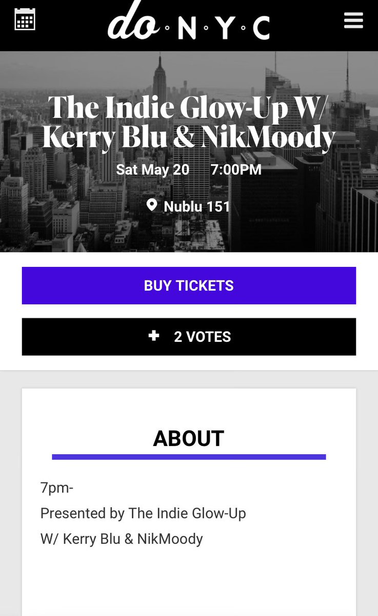 Really pumped for Saturday. Playing with a band for the first time ever and sharing the stage with so much talent. @doNYC even listed us as an event of the day. Get your tickets now: link.dice.fm/bWUcvyBOvyb