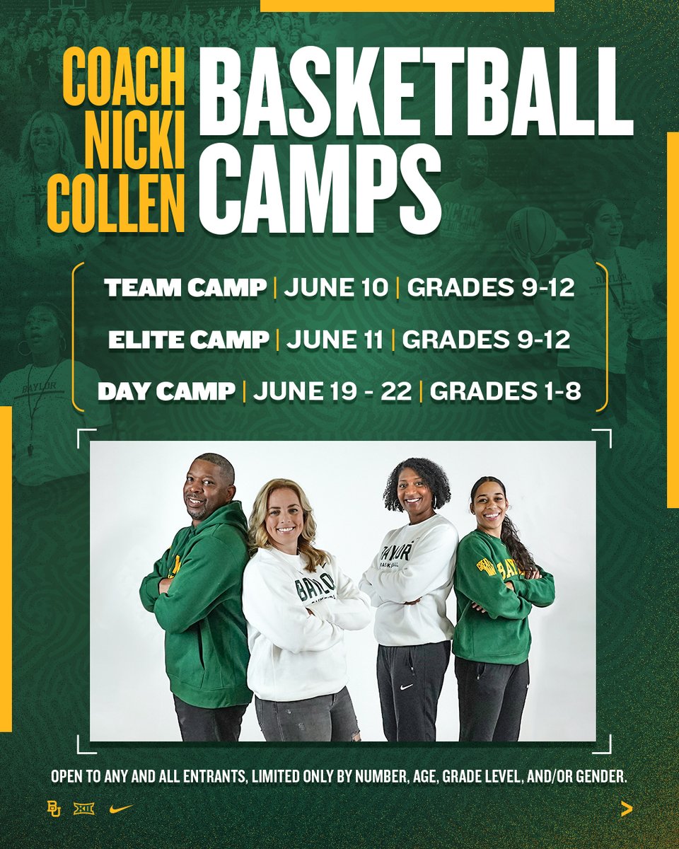Camp with us this summer! 🏀

Team ➡️ bit.ly/CNCcamp_team
Individual ➡️ bit.ly/CNCcamp_indiv

#SicEm | #GreaterThan