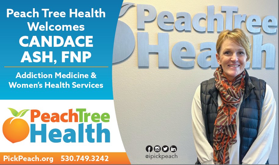 ipickpeach's tweet photo. Candace is now accepting NEW PATIENTS for Women's Health Services, Substance Use Treatment, and General Practice.

Call us at (530) 749-3242 to schedule an appointment with Candace.

Learn more about Peach Tree Health: https://t.co/xUFrjH1Yke

#newprovider #ipickpeach #yubasutter https://t.co/AiYJ6tlxUG