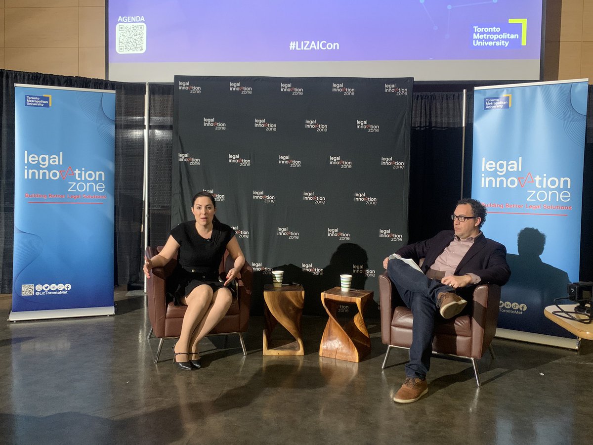 LIZTorontoMet's tweet photo. Our final speaker of the day @shelbyzaustin, CEO and Co-Founder of #ArteriaAI hits the stage to speak about her plunge into #AIInLegal. 

Her advice?

“Lead with what you do know instead of what you don’t know.”  #LIZAICon https://t.co/JNRFysY28e