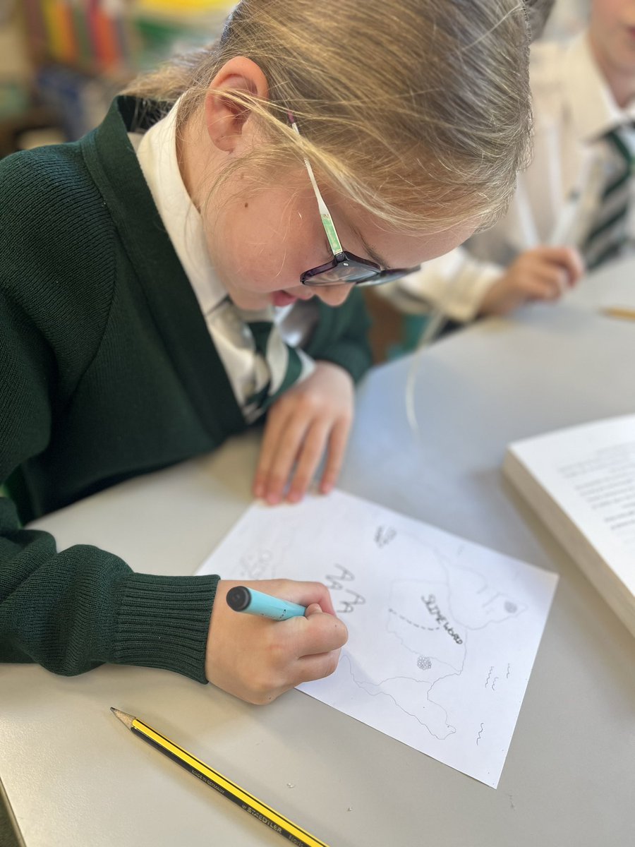 mrs_whelan's tweet photo. Holly class made their own maps 🗺️ 🧭based on @kmlarwood book, The Legend of Podkin One-Ear 🐇, ready for our own owl-based 🦉 journey writing ✍️ next week! @stokenchurchps The children had brilliant place name ideas! #talonfell #owlmouth #featherton https://t.co/xwes3HveNi