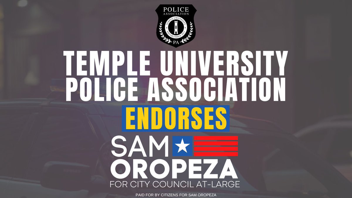 officialTUPA's tweet photo. Tomorrow is Election Day, and elections matter. 

Our local elected officials hold the power to reduce crime in Philadelphia 

We need elected officials who support police officers in this city and that’s why TUPA unanimously endorses SAM OROPEZA for city council https://t.co/qYiZqJ2o4u