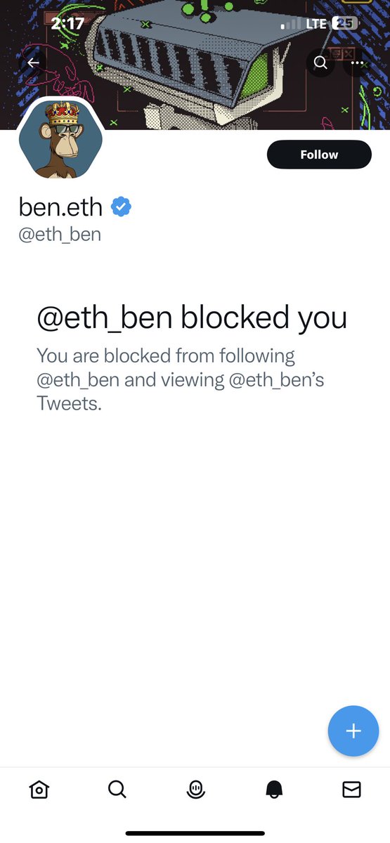 Lmfao <a href="/eth_ben/">ben.eth</a> blocked me I’m literally no one