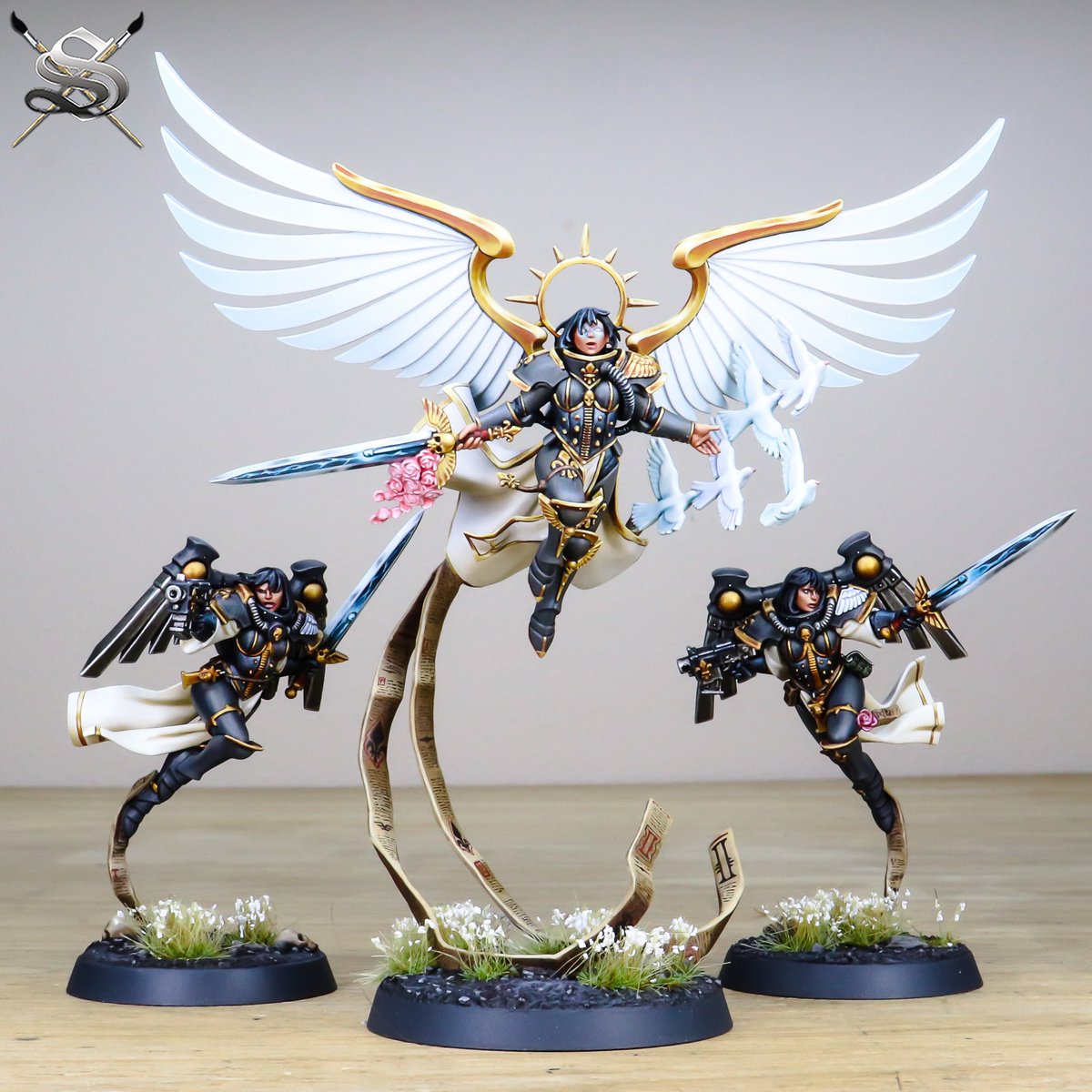 SiegeStudios's tweet photo. “SHE IS DIVINITY, THE SAVIOUR &amp; OUR EMPERORS LIGHT MADE MANIFEST!” An awesome Custom Covent scheme Saint Celestine which we loved painting for our client! 

Book your commission:
https://t.co/jwbtgJUCD5

#sistersofbattle #adeptasororitas #sistersofbattle40k #saintcelestine https://t.co/RgQLl6E2A0