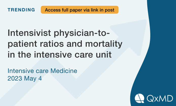 Trending on #ReadbyQxMD

Intensivist physician-to-patient ratios and mortality in the intensive care unit: read.qxmd.com/read/37133740?…

From: @yourICM 

#intensivecare #ICU