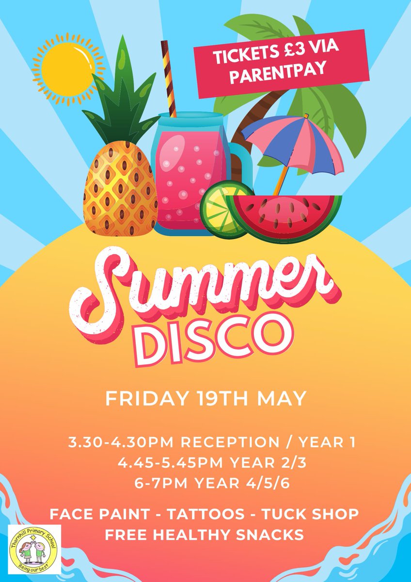 DON’T MISS OUT - TICKETS ON SALE UNTIL 4PM TOMORROW (TUESDAY) ☀️🎉☀️🎉 @ThornhillPS @Year1TPS @year2tps @Year3TPS  @Year4TPS @Year6TPS @Year5TPS @ReceptionTPS