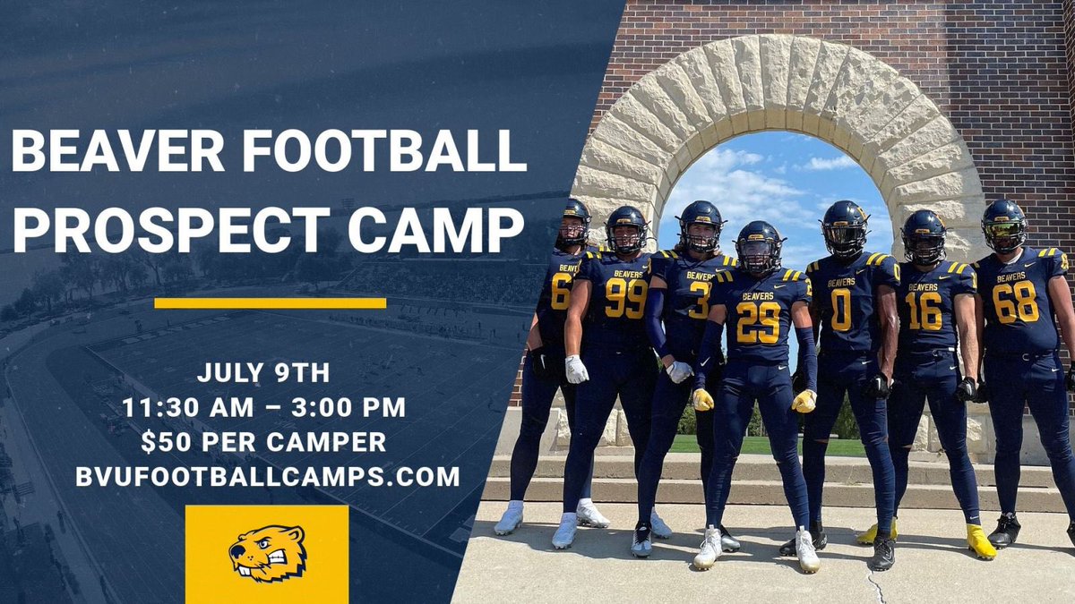Thank you for the prospect camp invite! <a href="/Coach_Dickinson/">Austin Dickinson</a> <a href="/BVUFootball/">Beaver Football</a>