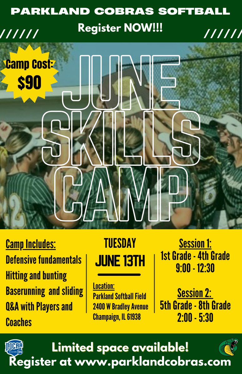 CobrasParkland's tweet photo. 🐍 Cobra Skills Camp! 

✅Register here: https://t.co/L7frF1fTti

These Camps typically fill up within 24-48hours! Don't wait! https://t.co/Qq20DG2Z0j
