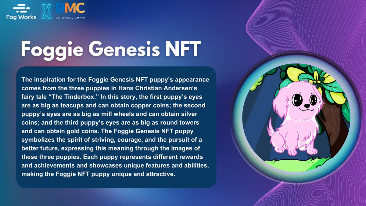 fogworksinc's tweet photo. #Foggie Genesis NFT is inspired by 3 magic dogs in "The Tinderbox" fairytale. We're big dog fans. What's your favorite dog breed?

🎁Earn 3 DMC!
✔️Follow @fogworksinc &amp; @datamallcoin 
✔️Like, RT &amp; Tag 3 friends
✔️Post a pic of your favorite dog breed &amp; your DMC wallet address https://t.co/qL1KnwCP34