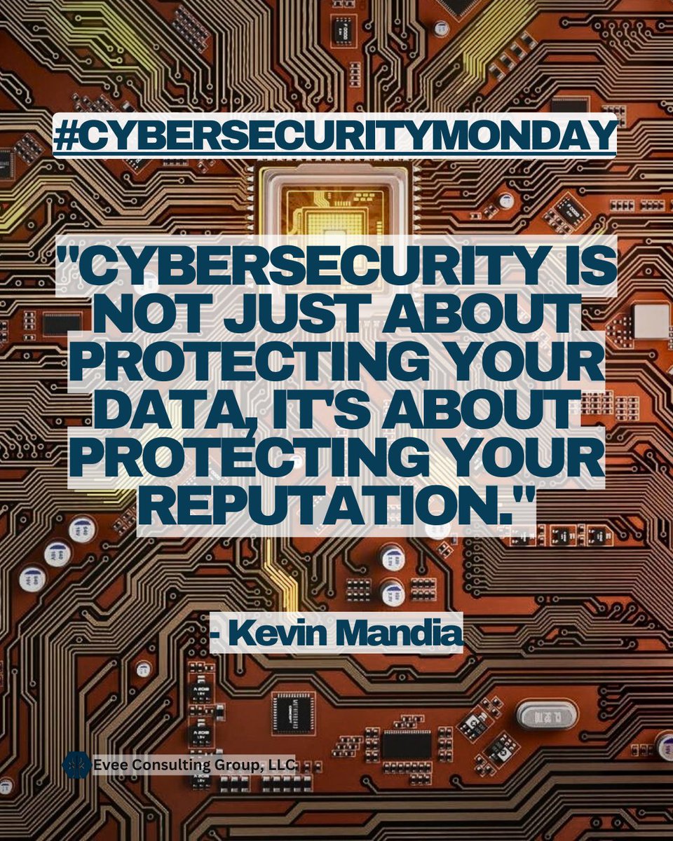 EveeSecurity's tweet photo. #CybersecurityMonday

#cybersecurity #datasecurity #cyberthreats #cybercrime #cyberattacks #dataprotection #securityawareness #businessecurity #cyberresilience #InvestInCyberSecurity https://t.co/uqfbue2vGb