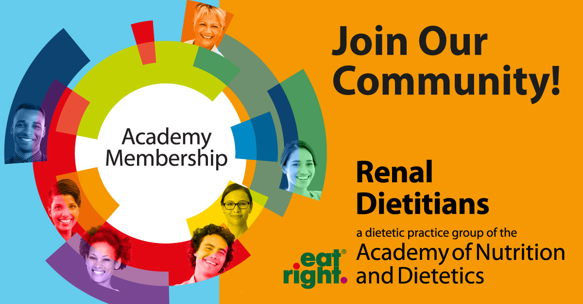 RenalRDNs's tweet photo. From CPE to networking and much more, there are countless benefits to joining the Academy’s Dietetic Practice Groups! Learn more about the many MIGs and DPGs you can join as an Academy member, including the Renal Dietitians DPG: https://t.co/SUcPkR5lr1 https://t.co/LLR0ePPla5