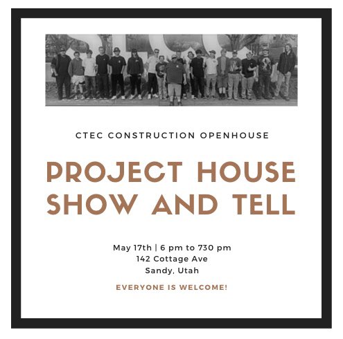 Canyons Tech Ed Ctr (@ctecnow) on Twitter photo Come check out the CTEC Construction Management project house. This house is 2 years in the making and we are so excited to show it off! Everyone should come check it out! #canyonscte <a href="/canyonsdistrict/">Canyons District</a> #canyonsdistrict #itsbetteratctec Come check out the CTEC Construction Management project house. This house is 2 years in the making and we are so excited to show it off! Everyone should come check it out! #canyonscte <a href="/canyonsdistrict/">Canyons District</a> #canyonsdistrict #itsbetteratctec