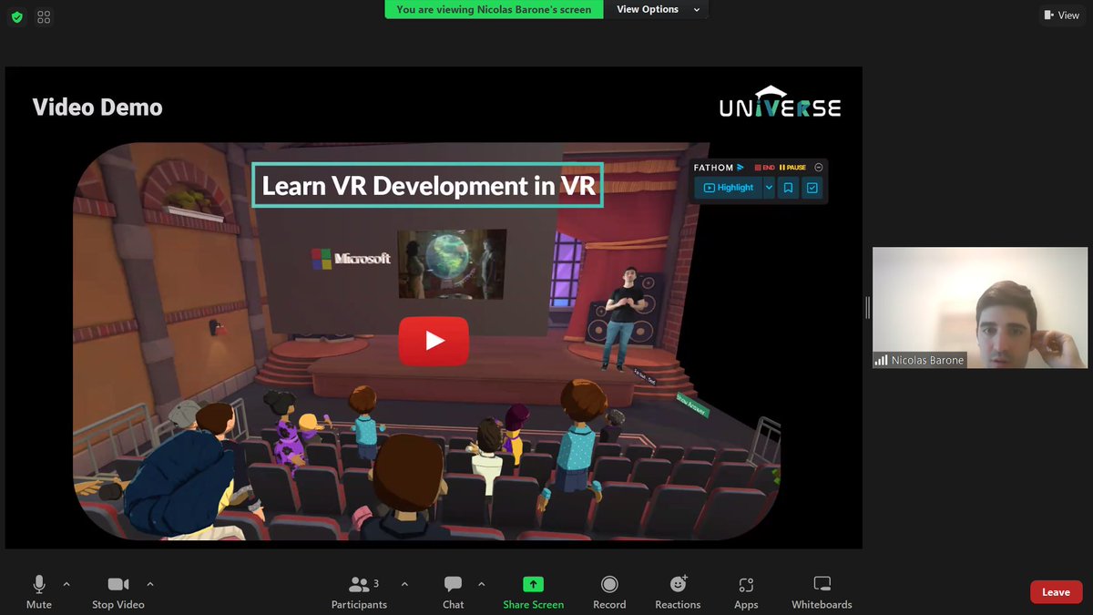 Fascinating convo & demo w/ @NicolasBarone11 Co-founder & CEO @tryuniversevr Bringing the in person learning experience online through #virtualclassroom #metaverse. With thanks to Matt @TCSWaldron @CanCGMiami for making the connection! #relationships #partnership #K20 #edtech