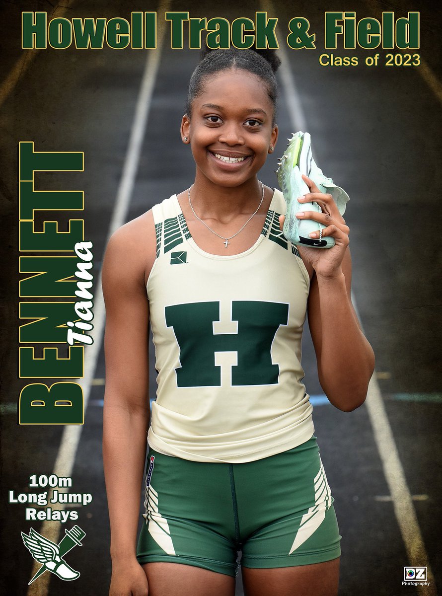 HIGHLANDERTFXC's tweet photo. Meet Senior 💚💛Tianna Bennet 💚💛
# of years competing: 5
Events: 100, 200, long jump &amp; relays
Future plans: attending Wayne State University to study nursing 
Congratulations &amp; best wishes for your bright future, Tianna! 
#onehowell
@HowellAthletics @Tianna_B23 https://t.co/FeCc8ZbBbR