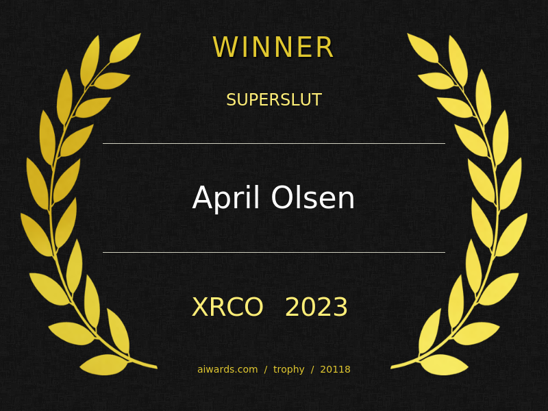 🥳🏆 Congrats to <a href="/_aprilolsen/">April Olsen</a>! Super thrilled to announce that she's the winner of #XRCO's 2023 Superslut prize! 🌟👑 #QueenOfTheAdultIndustry 🍾🎉