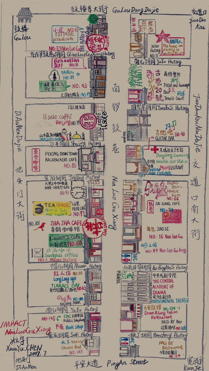 adonischen5's tweet photo. Impression of south LuoGu alley in 2008 ,life in there was so sublime ,hoping this street could be back like 2008 #beijing #luoguxiangsouth #luogualley #beijingoldtown #北京 #南锣鼓巷 #mapofbeijing #paintedmap https://t.co/1WEWaPnyzr